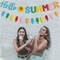 Glitter “Hello Summer” Banner – Sunflower and Colorful Popsicle Garland for Summer, Birthday Parties, Fireplace Mantle, and Party Decoration Supplies